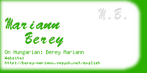 mariann berey business card